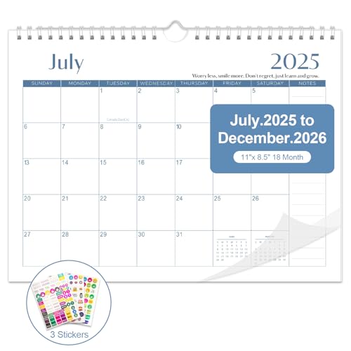Gannyfer 2026 Wall Calendar 18 Monthly Desktop