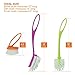 Casabella Loop 3-Piece Dish Brush Set - 15519AZ(Colors May Vary), Red Yellow Purple