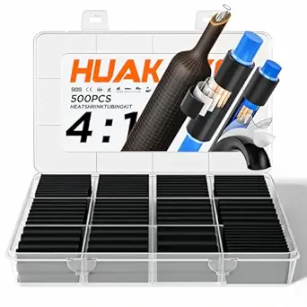 500PCS 4:1 Heat Shrink Tubing Kit with Adhesive Liner, Marine Grade Dual Wall, Waterproof Electrical Wire Wrap Assortment