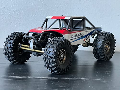 Little Guy Racing Swamp King M/T (64Mm) 1.0 Inch Tires Compatible With 1/24 Rc Axial Scx24, Rgt, Element, Enduro, Uruav (4 Tires Per Order), Black, 64Mmx24.5Mmr1 + Free Get4Cheap Sticker #TOP7