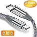 USB C to USB-C Cable 3A [6.6ft,2Pack], Capshi USB Type C Fast Charging Cable Nylon Braided Charger Cord Compatible Google Pixel 2 3 XL,Galaxy S9 S8 Plus, Note 8, Nexus 6P 5X, MacBook -Grey