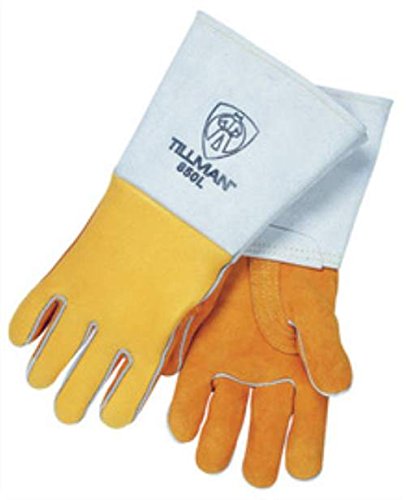 850S Tillman Gold 14" Top Grain Elk Cotton/Foam Lined Welders Gloves. (2 Pairs)