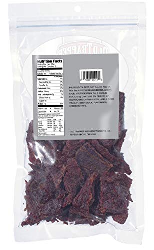 Old Trapper Zero Sugar Beef Jerky | Traditional Style Real Wood Smoked | Healthy Snack Made From 100% Top Round Steaks | 8 Ounce Bag #TOP1