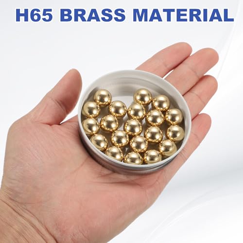 QUARKZMAN 20 Stk. Kugellagerkugeln, 12,7 mm Durchmesser Präzisionsmassive Messingkugeln Industrielle Messingkugelkugeln für Maschinen, Automobil und DIY