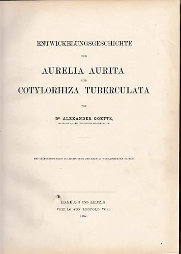 Entwickelungsgeschichte der Aurelia Aurita und Cotylorhiza Tuberculata.
