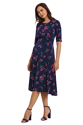 Image of London Times Women's Dresses Inset Waist Midi Dress Career Office Occasion Guest of