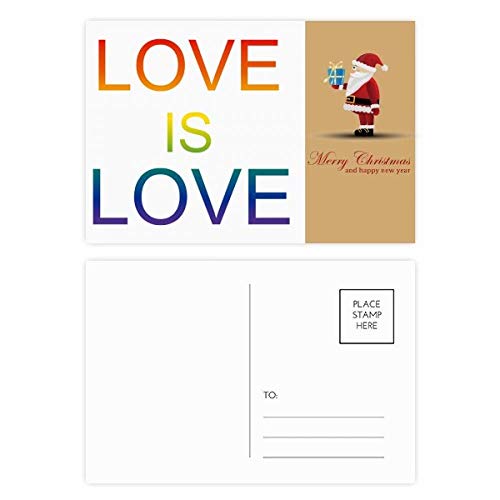 Cartes postales LGBT drapeau arc-en-ciel Love is Love et Père Noël lot de 20