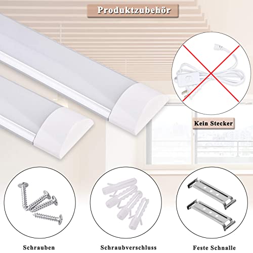 Sararoom LED Feuchtraumleuchte 30cm, 10W 1200LM LED Deckenleuchte Werkstatt Röhre Licht, 4500K Neutralweiß Leuchtstoffröhre Unterbauleuchte Lichtleiste für Garage Büro Schlafzimmer Küche Keller