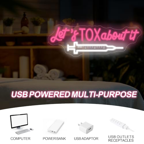Image of Let's Tox about it Neon Sign Botox LED Light Injector Spa Studio Decor