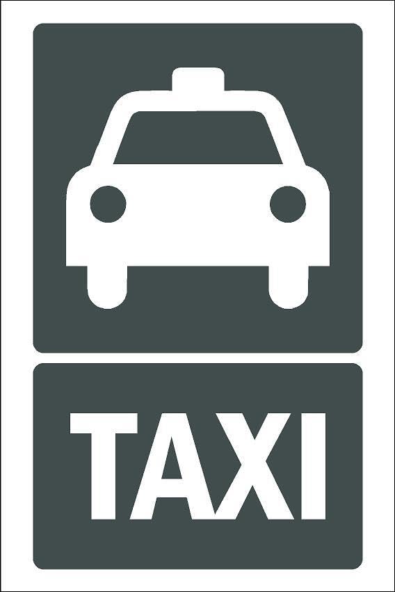 Taxi, gray sign - Self adhesive sticker (600mm x 400mm)