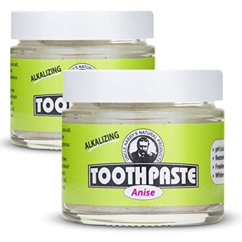 Uncle Harry's Anise Remineralizing Toothpaste | Natural Whitening Toothpaste Freshens Breath & Promotes Enamel | Vegan Fluoride Free Toothpaste (2 Pack)