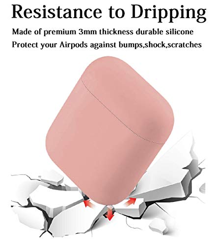 Airpods Case No Keychain,Airpods Case Cover,Full Protective Silicone Airpods Accessories Skin Cover,Compatible With Airpods 1 & 2 Case,Front Led Visible,Supports Wireless Charging(Pink) #TOP3