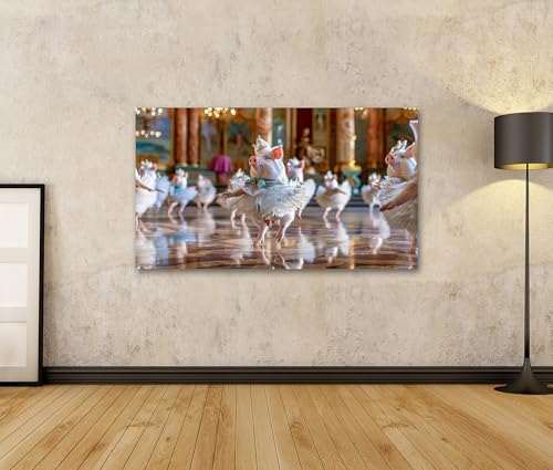 Peinture sur toile de danse de ballet cochons islandburner pour salon - 2