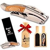 Semecca® Wine Opener – Professional Waiter’s Corkscrew, Double Hinged Wine Key, Wine Bottle Opener with Wooden Gift Box, Gift for Wine Lovers (Naturalwood)