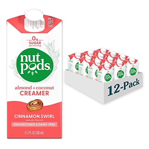 Nutpods Cinnamon Swirl Coffee Creamer - Unsweetened Non Dairy Creamer Made From Almonds And Coconuts - Keto Creamer, Whole30, Gluten Free, Non-Gmo, Vegan, Sugar Free, Kosher (12-Pack) #TOP30