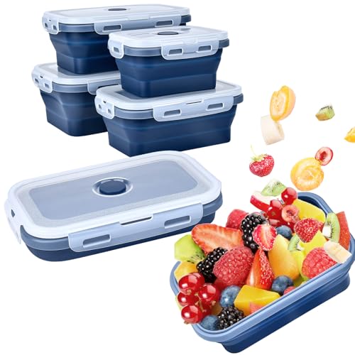 Collapsible Silicone Food Storage Container, Meal Prep Food Storage Containers