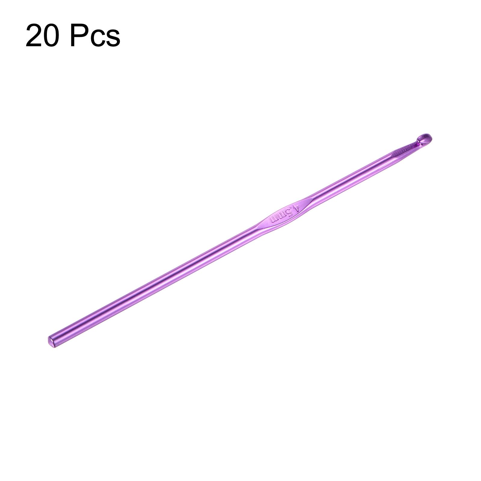 QUARKZMAN Uncinetto in Alluminio 4,5mm Taglia USA 7 Aghi Ferri Maglia Ferri da Uncinetto per Filati Fai Da Te Filato Artigianale, Viola, 20pz
