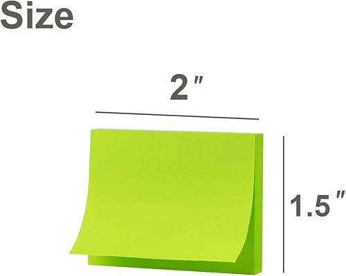 Miniatura 2 de (50 blocs) notas adhesivas de 1.5 x 2, 10 colores de notas autoadhesivas, almohadillas adhesivas, reciclables, autoadhesivas, fáciles de pegar para