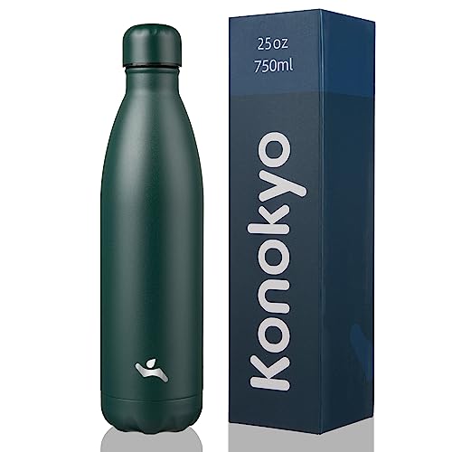 Konokyo Insulated Water Bottles,25 oz Double Wall Stainless Steel Vacumm Metal Flask for Sports Travel,Army Green by Konokyo - Used condition - US$10.27