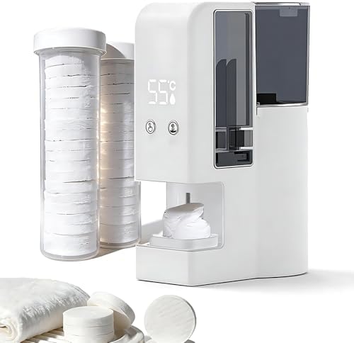5-Second Hot Face Towel Heater Dispenser, 131°F Constant Temperature, 500ml Water Tank, Includes 40 Towels, Perfect for Bathroom & Home Spa Use