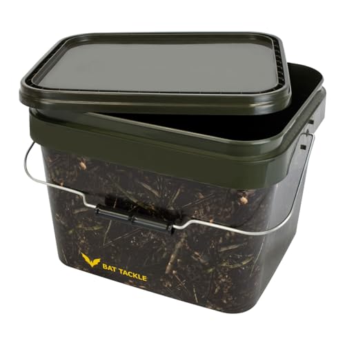 BAT-Tackle Realistic® Bait Bucket – Luftdichter Futtereimer mit Deckel – Bruchfester Angel-Eimer lebensmittelecht – Mit Metall-Tragebügel für Boilies & Pellets (5l)
