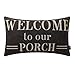 TRENDIN Decorative Throw Pillow Cover 20x12 inch Black Welcome to Our Porch Cushion Case Rectangular Shape PL347TR