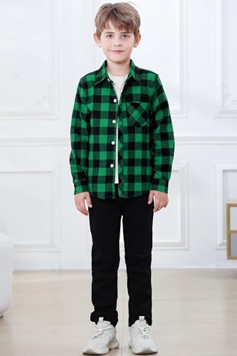Image of Betusline Boy and Men Button Down Plaid Shirt | Soft,Breathable and Comfortable Fabric