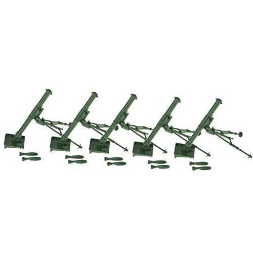 P Prettyia Modelo Militar Plástico de Los Vehículos del Mortero 5pc para Las Figuras de Acción Piezas