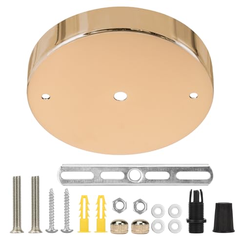 Image of Sangle Sopffy Pendant Light Canopy Kit, 4.7 Inches Ceiling Lighting Canopy Kit with All Mounting Hardware Modern Chandelier Ceiling Plate Cover for Pendant Lighting Fixtures (French Gold, 4.7 inch)
