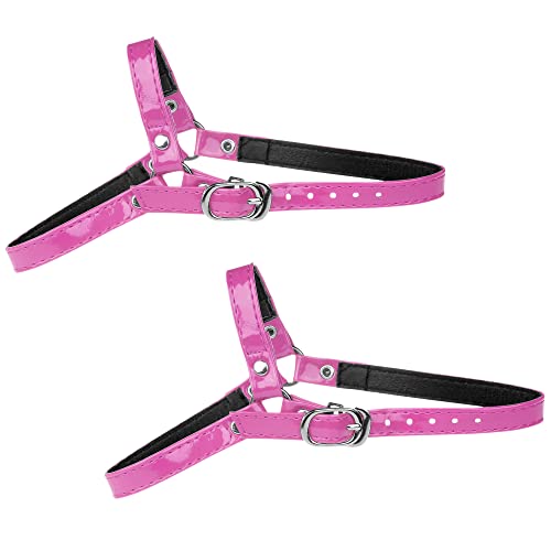 Allegra K Bandes de sangles de chaussures détachables pour femmes Ceintures de sangles de chaussures antidérapantes réglables avec boucle pour talons Aubergine brillante 20.5cm/8.07'