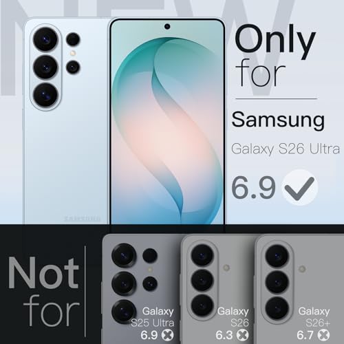 Image of JETech Magnetic Slim Cover Case for Samsung Galaxy S26 Ultra, Compatible with MagSafe, Camera Lens Full Protection, Ultra-Thin Lightweight Clear Minimalist Protective Phone Cover (Omphalodes)