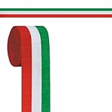 FR Red, White & Green Crepe Streamer Party Accessory (1 count)