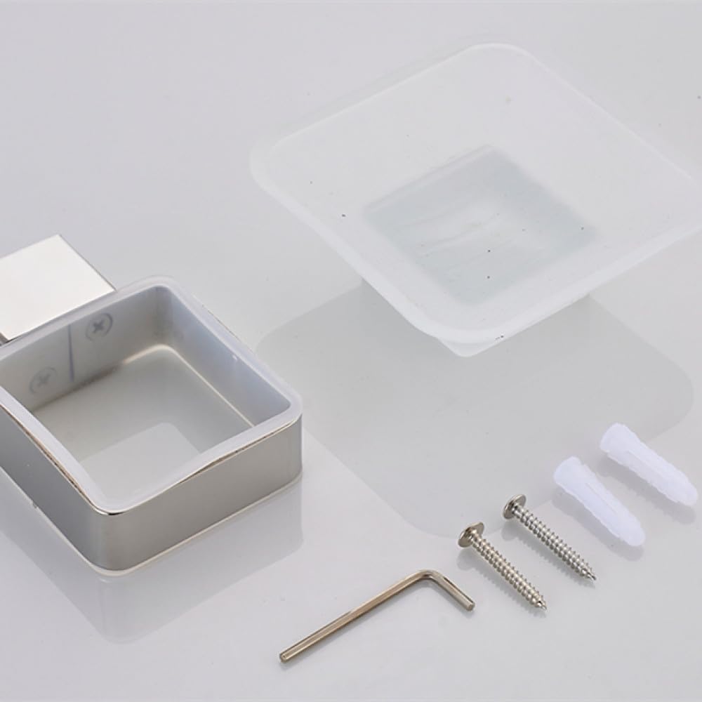Juego de Accesorios para baño, toallero Cromado, Barra, Gancho para Bata, Estante, Soporte para Papel de Seda, Soporte para Cepillo de Dientes, Accesorios de baño, jabonera de Vidrio, Talla única