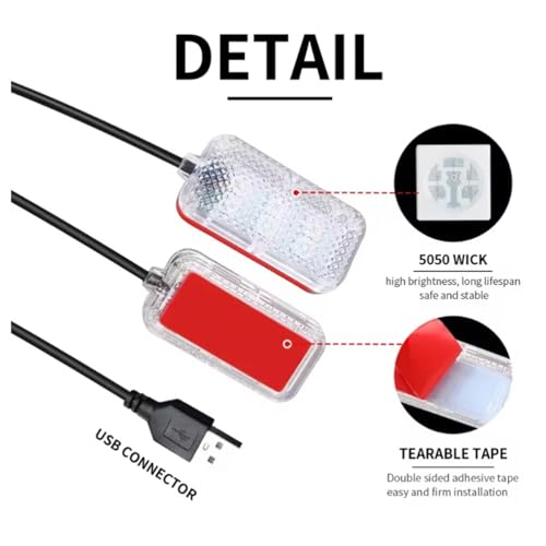 Luz de ambiente de coche LED USB con modo de música y diseño multicolor 6