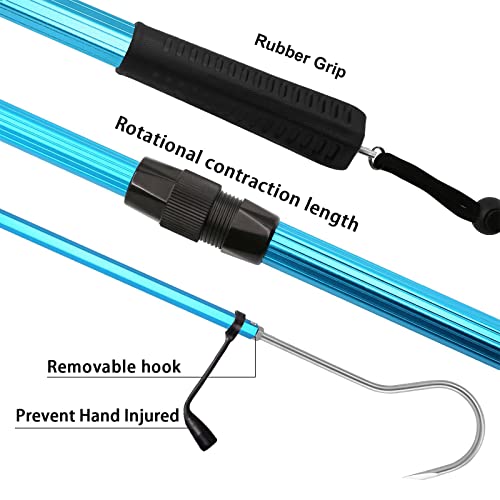 image for SANLIKE Telescopic Fish Gaff with Stainless Sea Fishing Spear Hook Tac