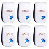 Rodent Repeller Ultrasonic Pest Repeller Plug in,Mosquito Rodent Ant Spider Repellent,Indoor Mouse Repellent,6 Piece,White