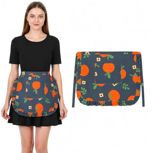 Image of FAIRYGATE Waist Apron with Pockets Fashion Kitchen Cooking Restaurant Bistro Half Aprons for Girl Woman A5549