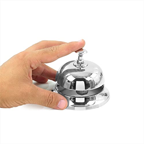 Nagina International 4" Chromed Premium Nautical Brass Metal Office Desk Call Bell | Office Supplies & Corporate Gifts #TOP1