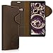 kalibri Wallet Case for Sony Xperia 1 - Genuine Leather Book Style Protective Cover with Card Slot - Brown