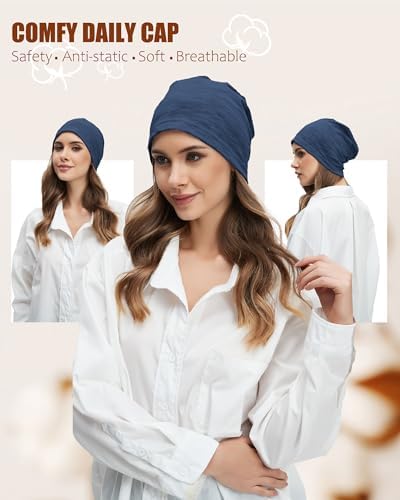 choshion 100% Cotton Lightweight Summer Hats for Women Men, Ultra Thin Slouchy Beanie Hat Oversizes T-Shirt Beanies Chemo Cap - 3
