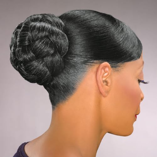 Maxwigs Dome L Hairpiece Color 280 - Foxy Silver Wigs Thick Braided Chignon Comb Attachment Updo Style Hairpiece Extension Synthetic Black Grey Womens Bundle Hairloss Booklet