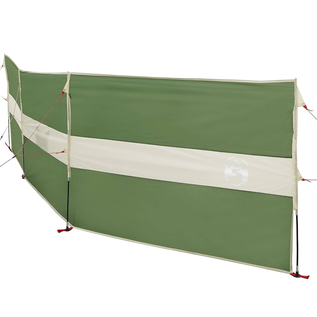 Osłona przed wiatrem kempingowa, zielona, 490 x 123 cm, wodoszczelna, z metalowymi śledziami i linami napinającymi, składana, przenośna, na plażę, do ogrodu, na piknik, kemping, chroni przed