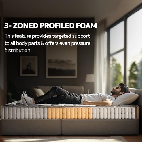 Image of Sleepwell Pro Spinetech Classic Mattress| Orthopedic Support | 3-Zoned Profiled Resitec Design | Quilted Top | Natural Latex | Double Size | 75x48x6 | 12 Yr Warranty