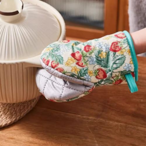 1 Pair Oven Gloves Heat Resistant- Kitchen Oven Mitts High Heat Resistant 500℉, Mini Oven Mits With Non-Slip Grip Surfaces And Hanging Loop For Bbq, Baking, Cooking And Grilling - Image 4