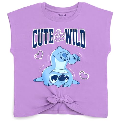 Disney Lilo & Stitch Big Girls Boxy Drop Shoulder T-Shirt and Mesh Tulle Skort Lavender Stitch 14-16 - image 3