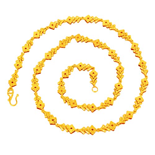 Fashion Frill Golden Gold Plated Non-Precious Metal Brass Chain for Men & Women (FF467)