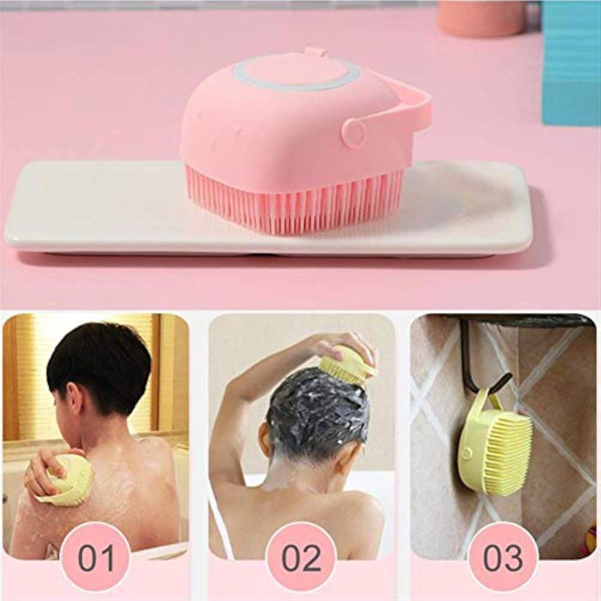 Soft Silicone Shampoo Scalp Shower Bath Brush Hair Washing Exfoliating Massager