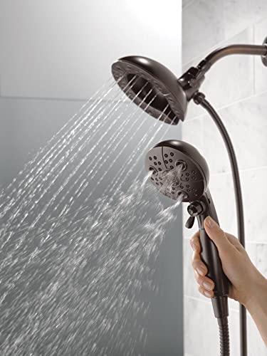 Image of Delta Faucet 5-Spray In2ition Dual Shower Head with Handheld Spray, H2Okinetic Oil Rubbed Bronze Shower Head with Hose, Showerheads, Handheld Shower Heads, Venetian Bronze 58480-RB-PK