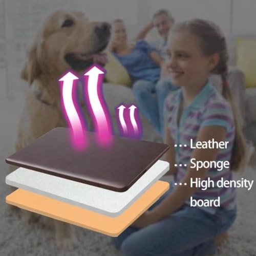 Image of Dog Car Seat Extender with Hard Bottom and Mesh Window, Waterproof Backseat Protector for Car, SUV, Truck Travel and Camping (Brown, PU Leather)