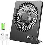 TriPole Tischventilator Leise, 2000mAh Ladefähige USB...